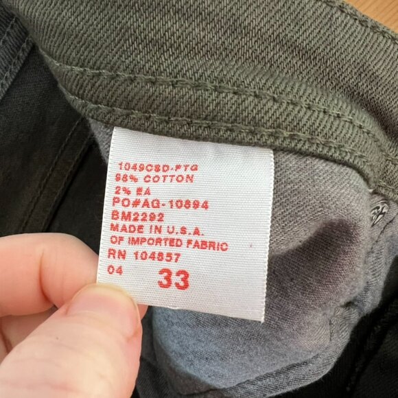 AG Protègè Straight Leg Jeans Green 33x34 - Picture 6 of 6